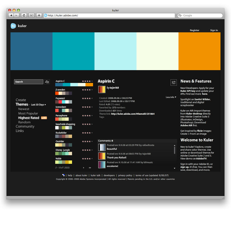 Design - Adobe kuler - Digitaler Farbfächer