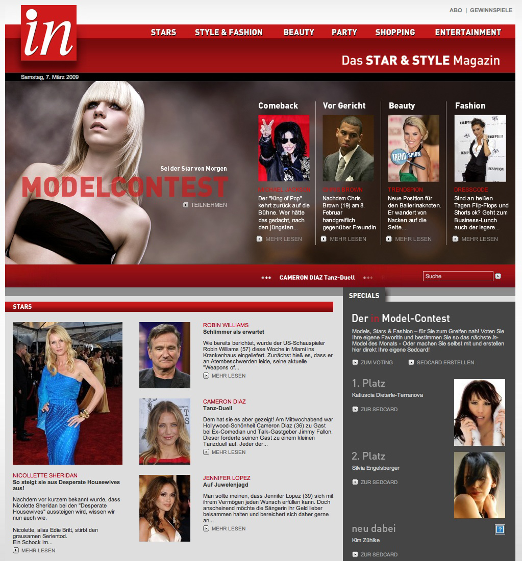Design - Relaunch in Star Magazin 2009