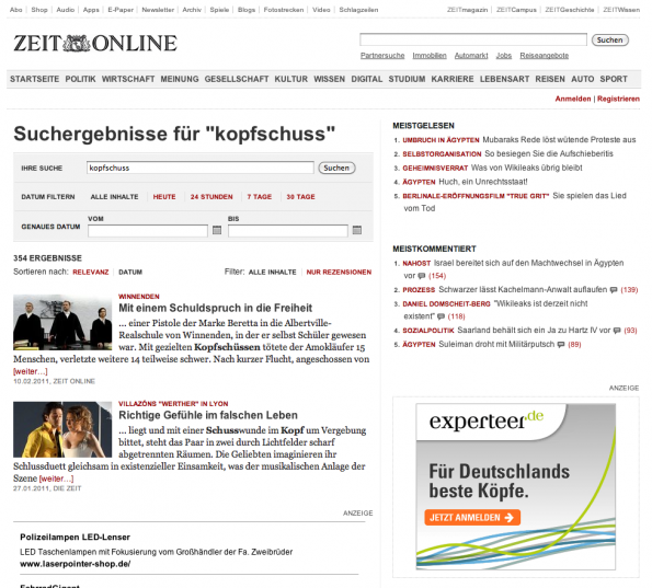 Bad Ad gefunden auf zeit.de