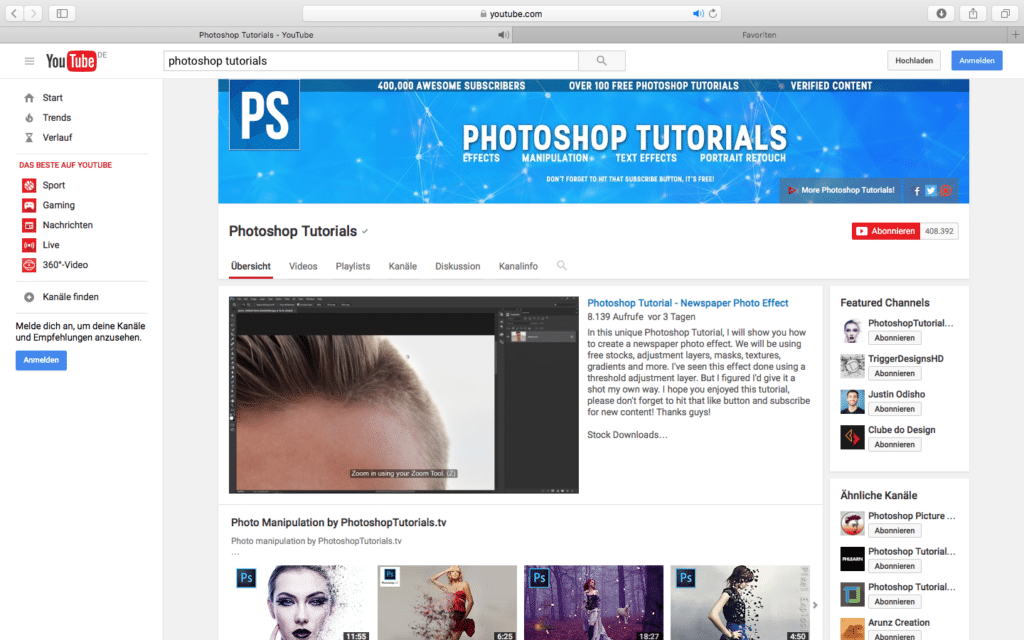 YouTube_Photoshop PSD Tutorials