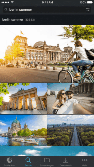 Shutterstock launcht neue Features für die iOS-App Das Update kommt mit neuem Design, ermöglicht Usern die sprachgesteuerte Suche über Siri und die direkte Bildbearbeitung