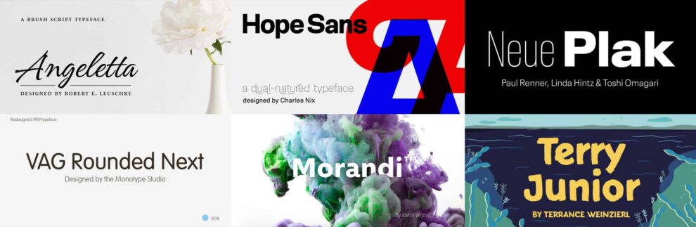 Neue Schriftfamilien