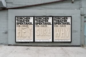 Neue Kampagne für das Zürcher Theater Spektakel Mit Wörtern aus "One Song" von Miet Warlop