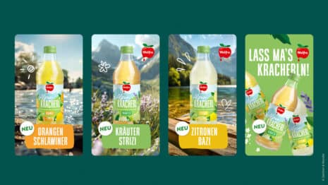 Das Packaging Design für die neuen Wolfra-Produktlinien Alpenkracherl und Eistee