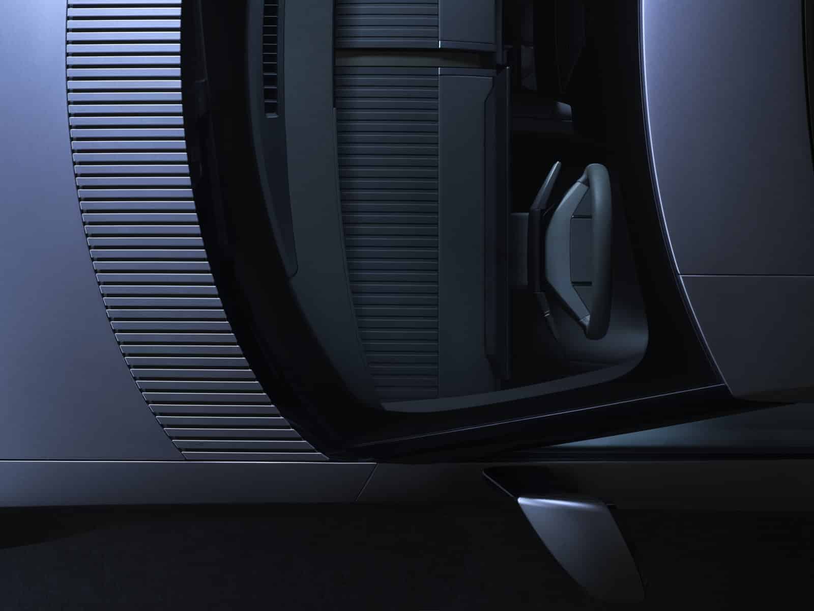 Detailaufnahme der gerillten Lamellen am Jaguar Type 01