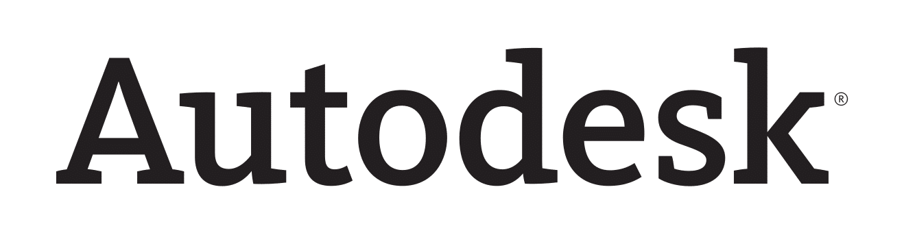 Autodesk-Logo als schwarzer Schriftzug auf weißem Grund