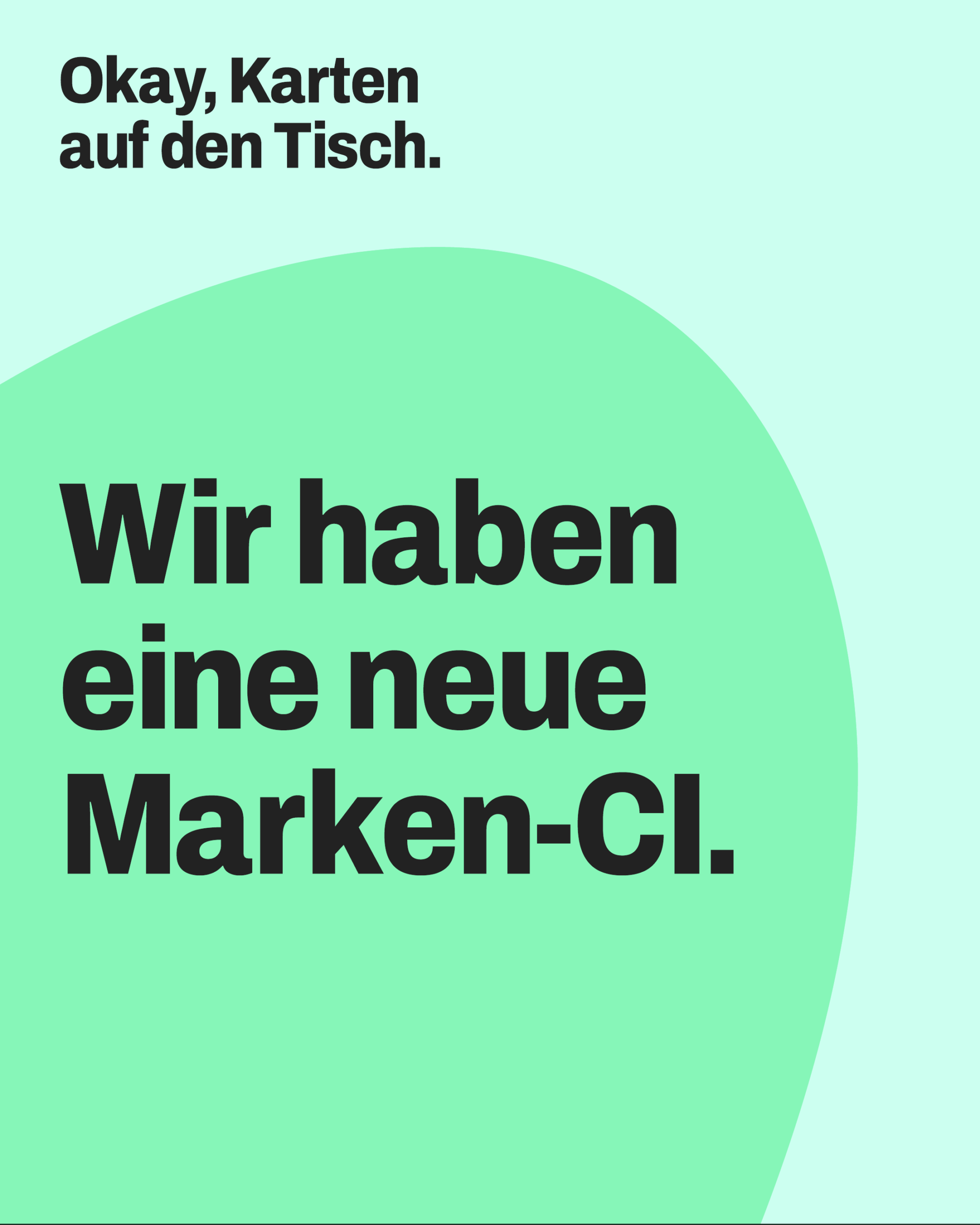 LinkedIn-Teaser der REWE Group mit dem Satz Wir haben eine neue Marken-CI auf mintgrünem Hintergrund